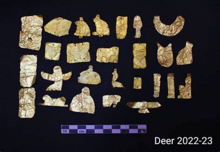 Researchers found gold foil grave artifacts in the tombs